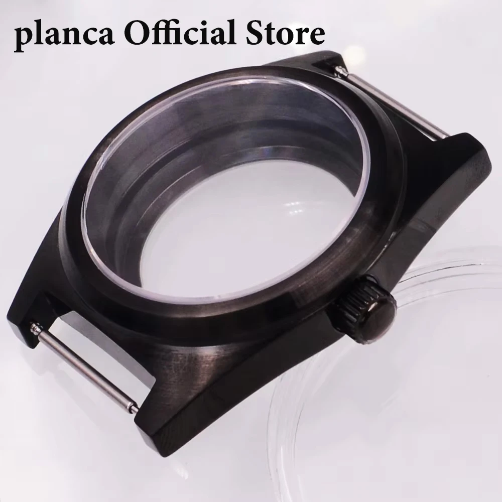 

38mmBlack Watch case Sapphire Glass Stainless steel Watch case FIT NH35 NH36 PT5000 ETA2824 ST2130 Movement