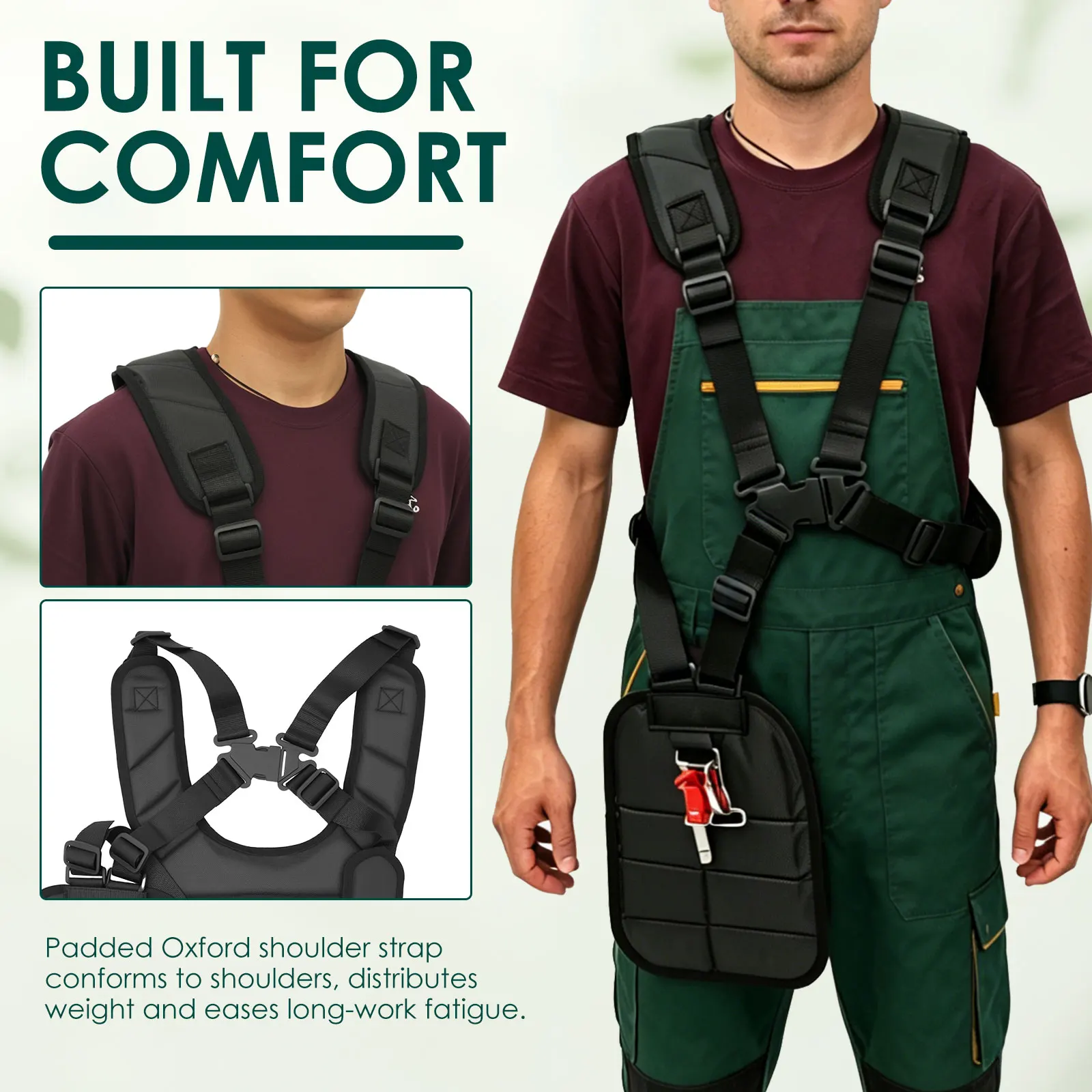 Double Shoulder Trimmer Strap Heavy Duty Harness Comfort Weight Relief for Stihl Weed Eater Eater Wacker String Trimmer Chainsaw image 3