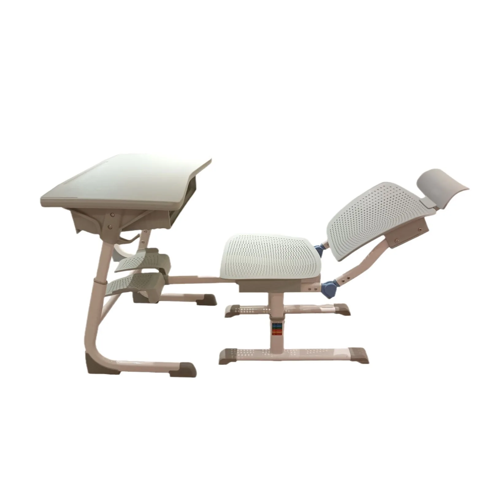 El ajuste multiengranaje escolar puede tumbarse, taburete de mesa plana de clase, juego de mesa y silla elevadora para almuerzo, función multiusos