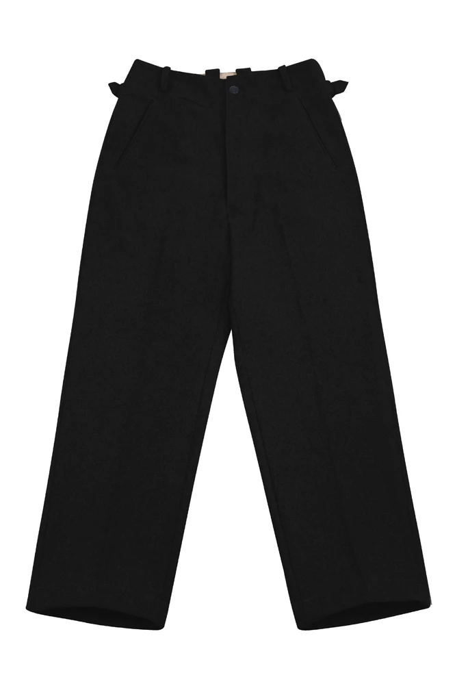 GUWN-020 WWII German M32 Elite Black Wool Straight Trousers