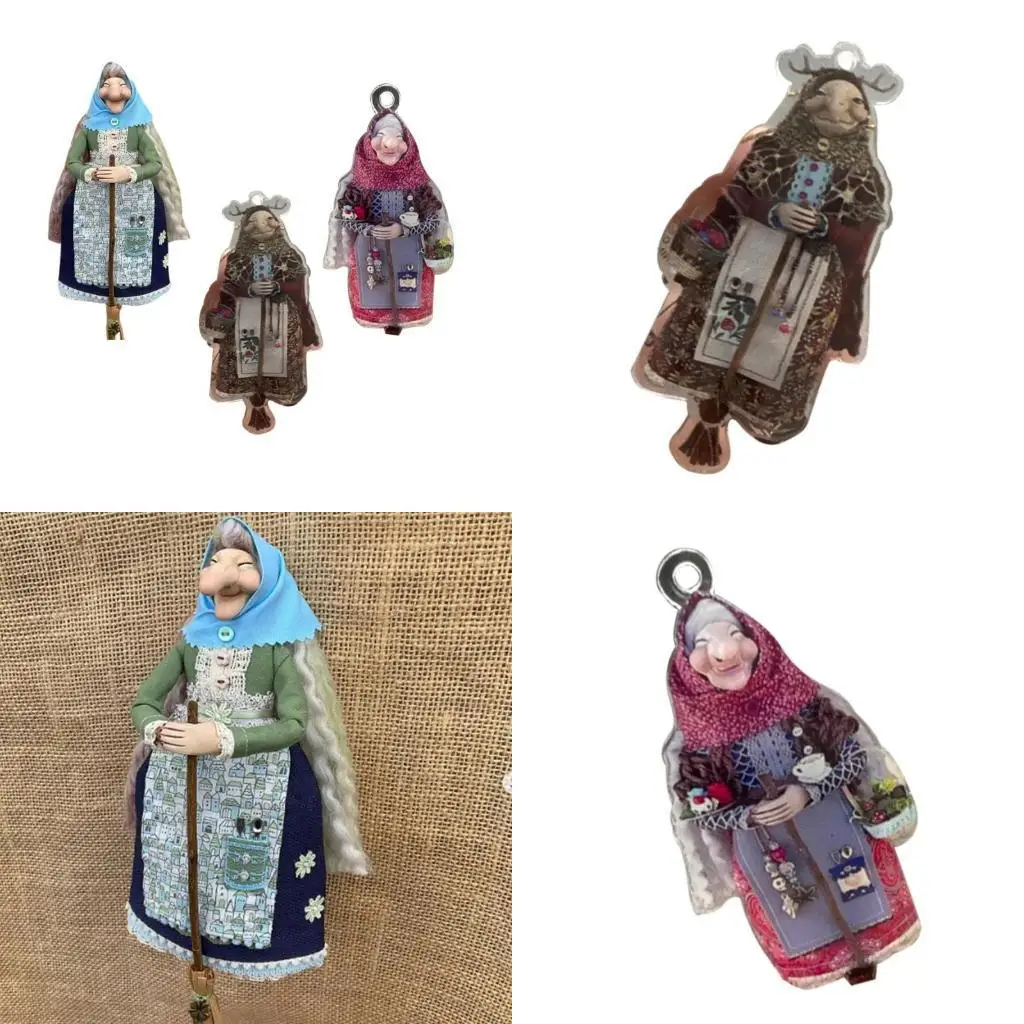 

652F Handmade Kitchen Witch Doll Enchanting Good Luck Charm Cooking Doll for Gift
