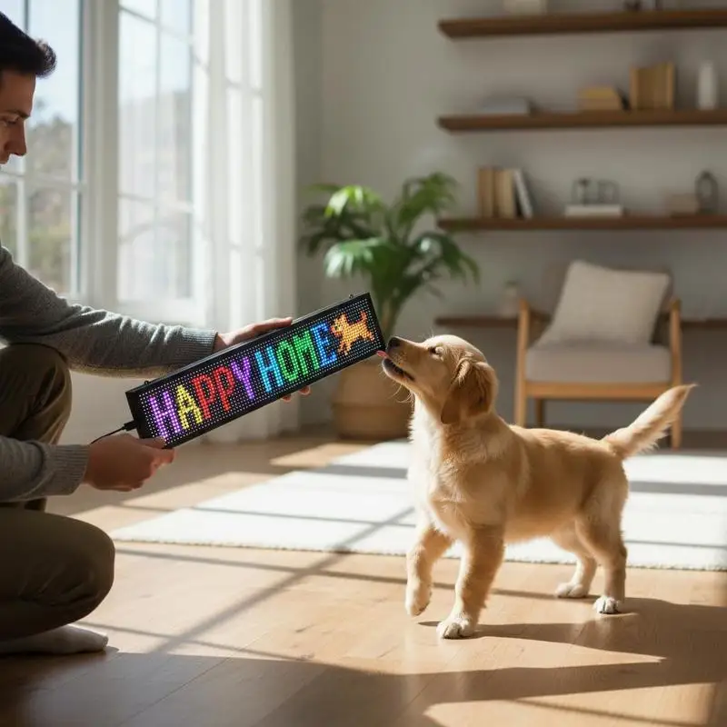 Tablero LED Digital Programable DIY 990x190x55mm, Panel Flexible P10 a Todo Color, Control por App Bluetooth para Publicidad Personalizada, Envío Local
