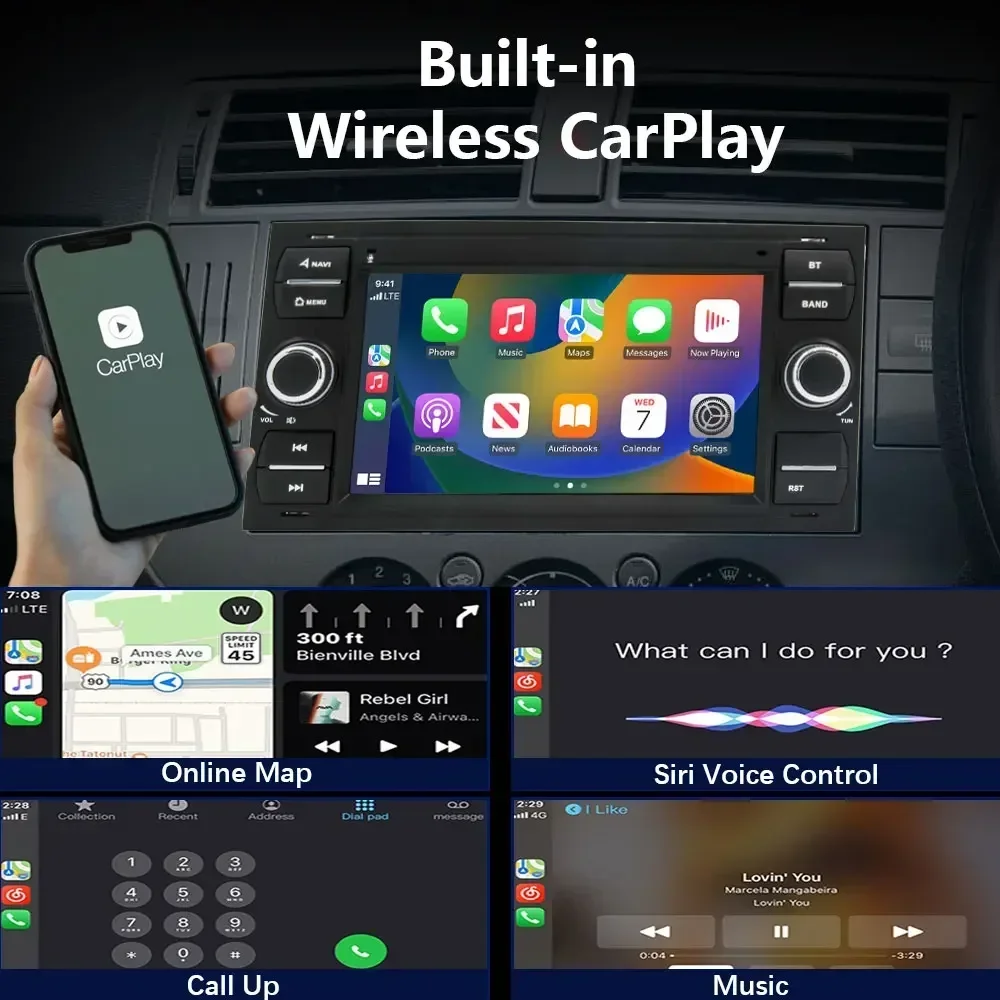 CHSTEK Car Radio For Mondeo Ford S-Max Focus C-Max Galaxy Fusion Connect Kuga Head Unit Android 13 Carplay GPS WIFI 4G Bluetooth