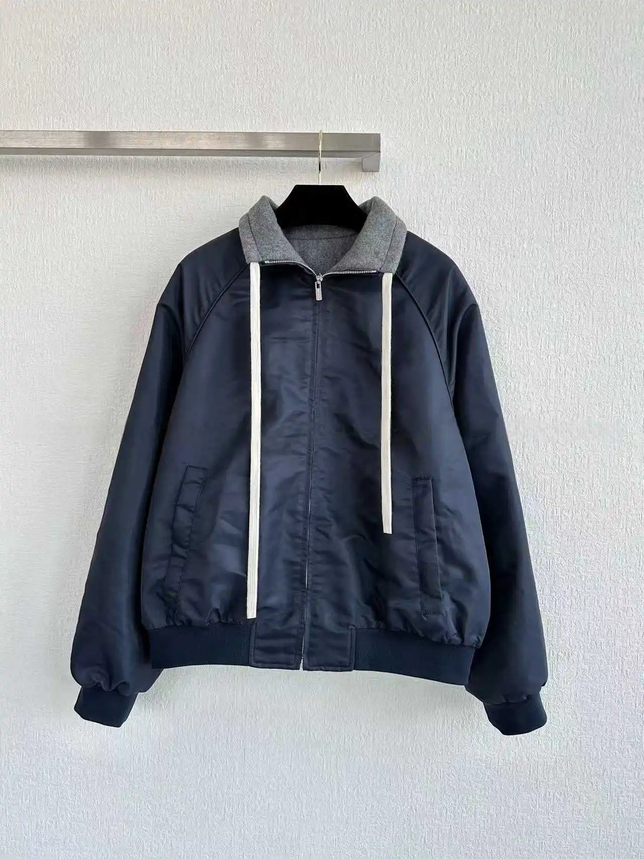 Women's Reversible Letter Embroidery Jacket, Celebrity Same Style Fashion Bomber Baseball Sweatshirt