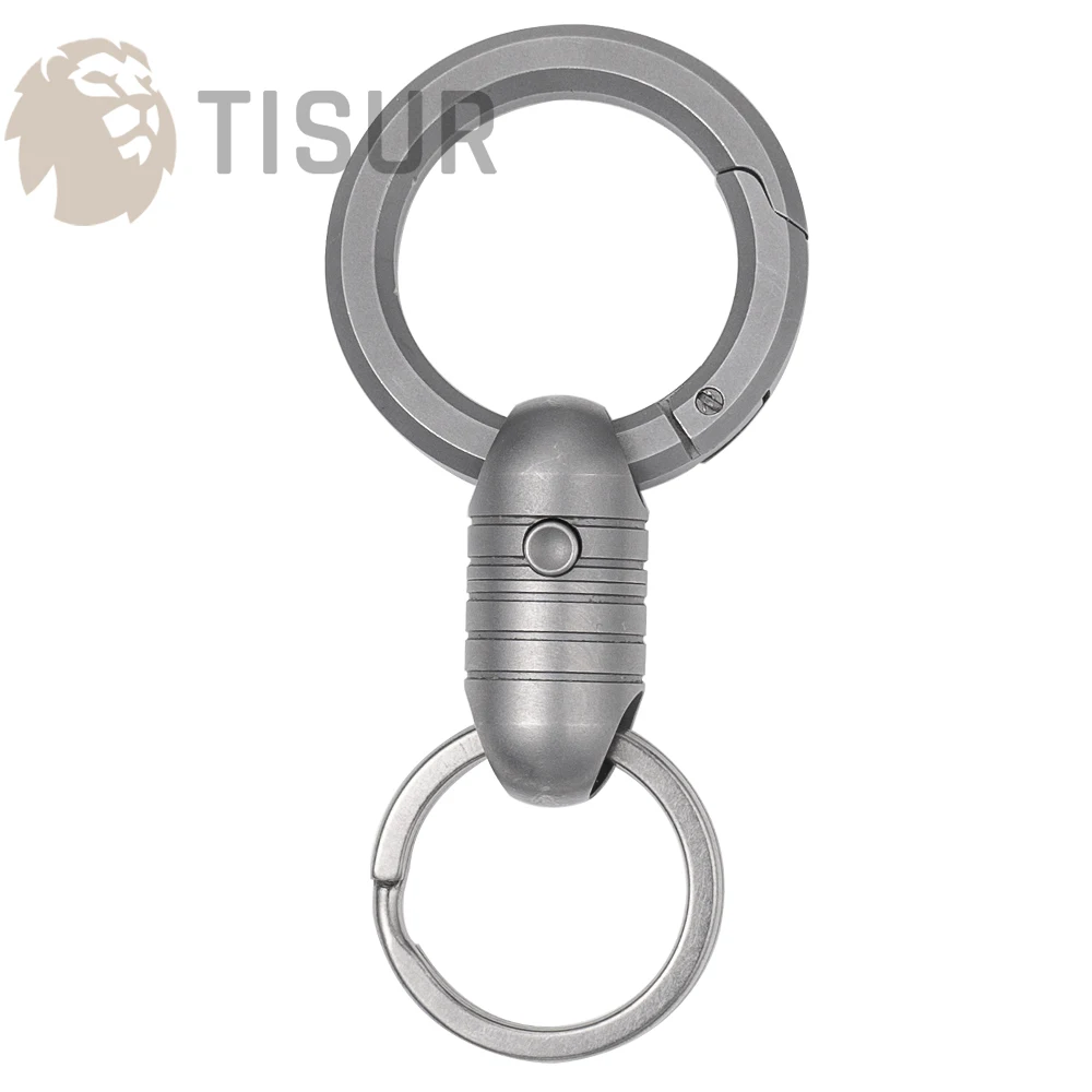 

TISUR titanium Keychain Carabiner Clip with Magnetic Quick Release Keychain,Titanium Detachable Rotatable Key Chain Connector
