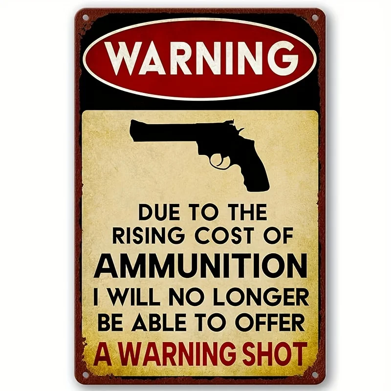 Man Cave Sign, Metal Vintage Garage Wall Decor Funny Tin Bar Warning Si