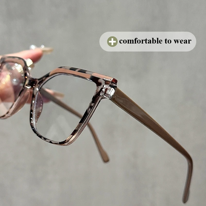 Rechteckige + gespleißte farbige Lesebrille, neutrale High-End-Texturbrille, Anti-Blaulicht, kann als dekorative Brille verwendet werden – Detail 2