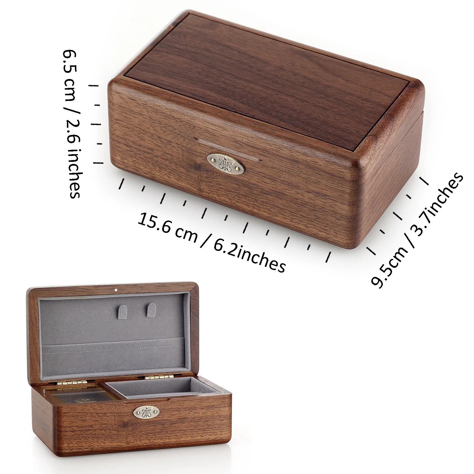 ♫My heart will go on♫  walnut Wooden  jewelry box For wife, mother, Christmas, holiday gifts