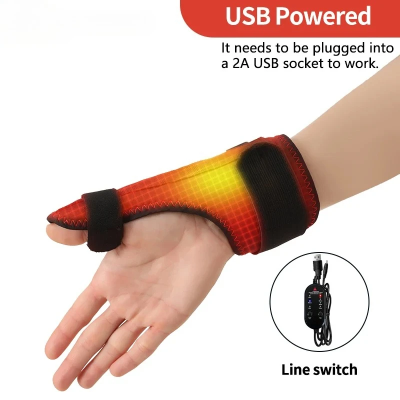 Heating Massage Thumb Support 3 Gear Timer Vibration Relieves Tenosynovitis Joint Pain For Sports Recover Carpal Tunnel Syndrome