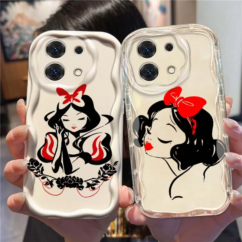 

Art Princess Snow White Bow Phone Case For Xiaomi Redmi 9T 9A 9 9C 10 10C 12 13 13C 14C A2 A1 Plus K30 K40 K60 5G Wave Oil