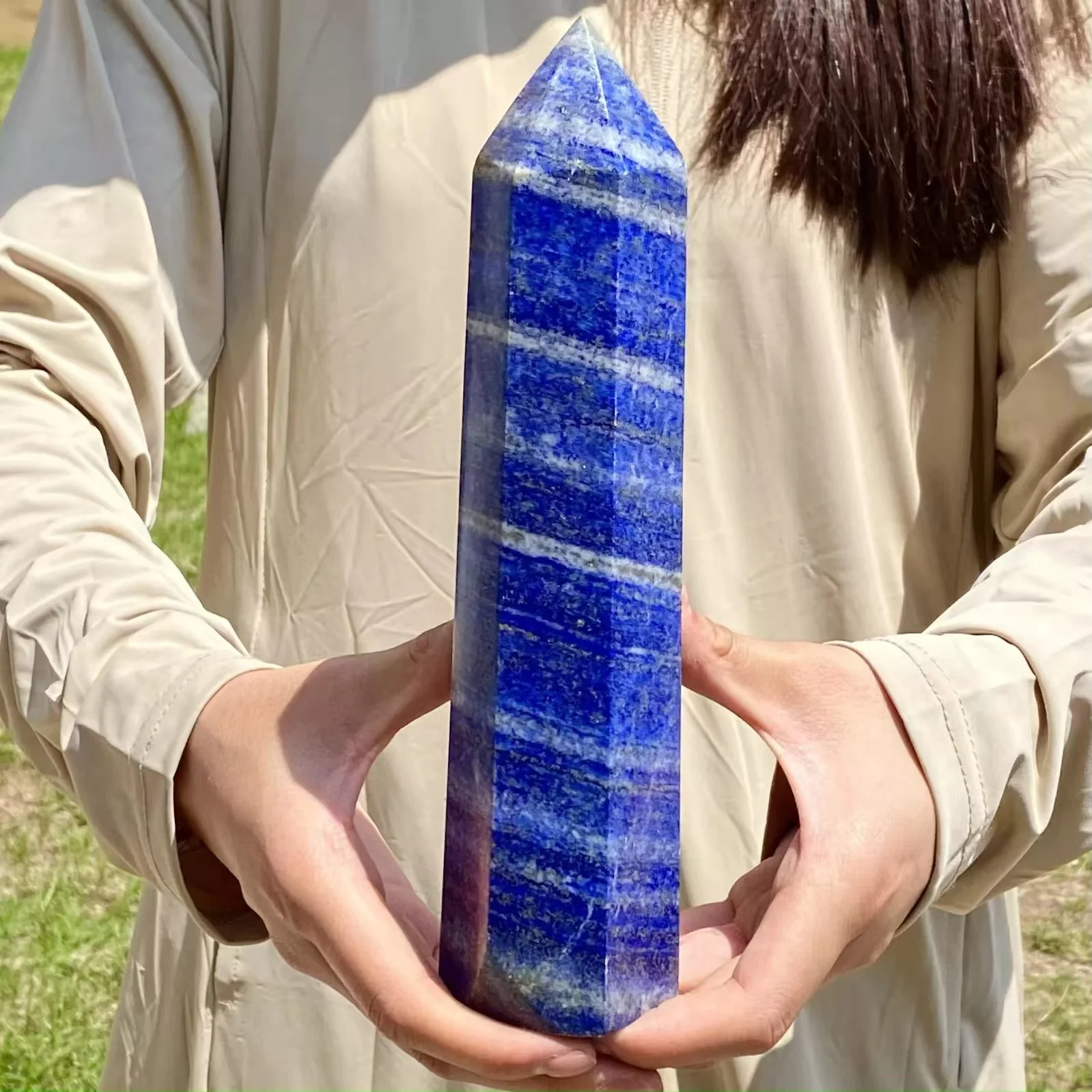 Natural lapis lazuli crystal obelisk quartz crystal energy column