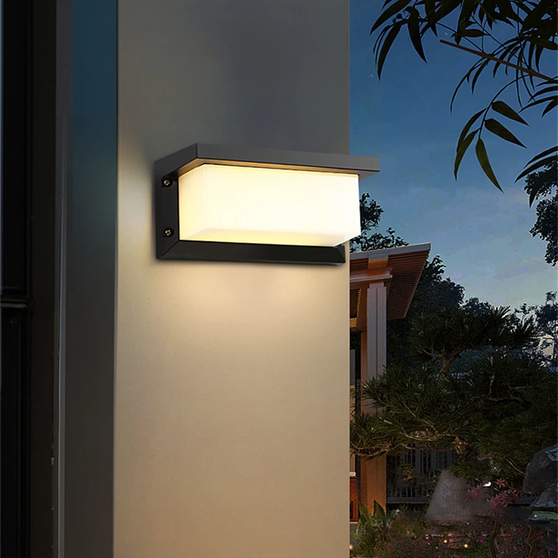 

Modern Minimalist LED Outdoor/indoor Wall Lamp Plastic Porch Light Garden Fence Street Exterior Wall Sconce Lighting 220V
