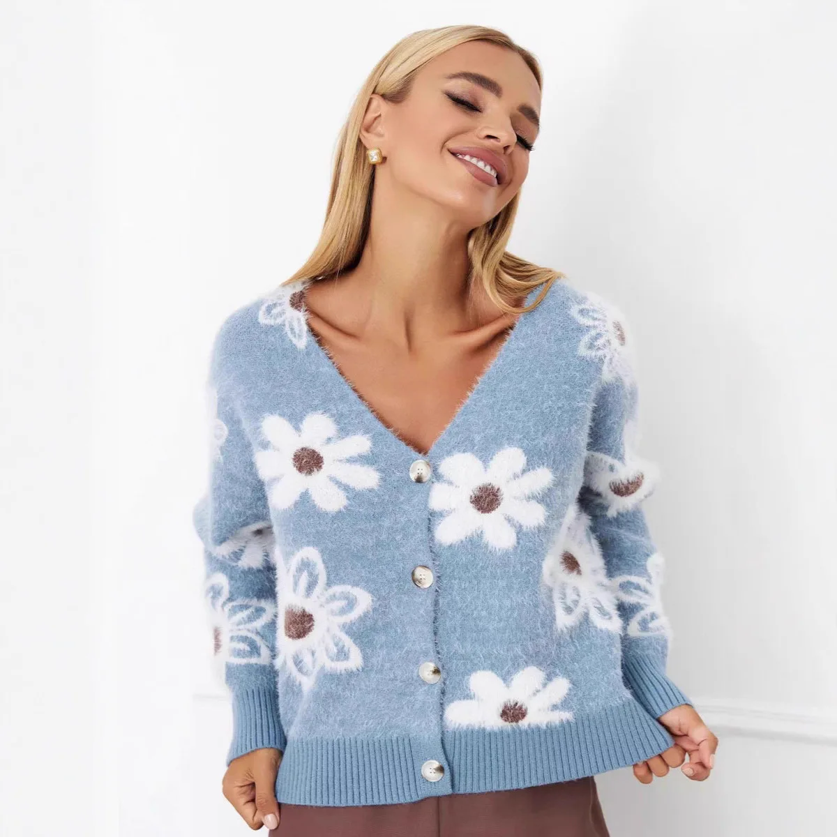 

Кардиган, женские свитера, пальто, джемперы с v-образным вырезом и длинными рукавами, рабочая одежда Y2k, элегантное вязаное пальто, осень-зима