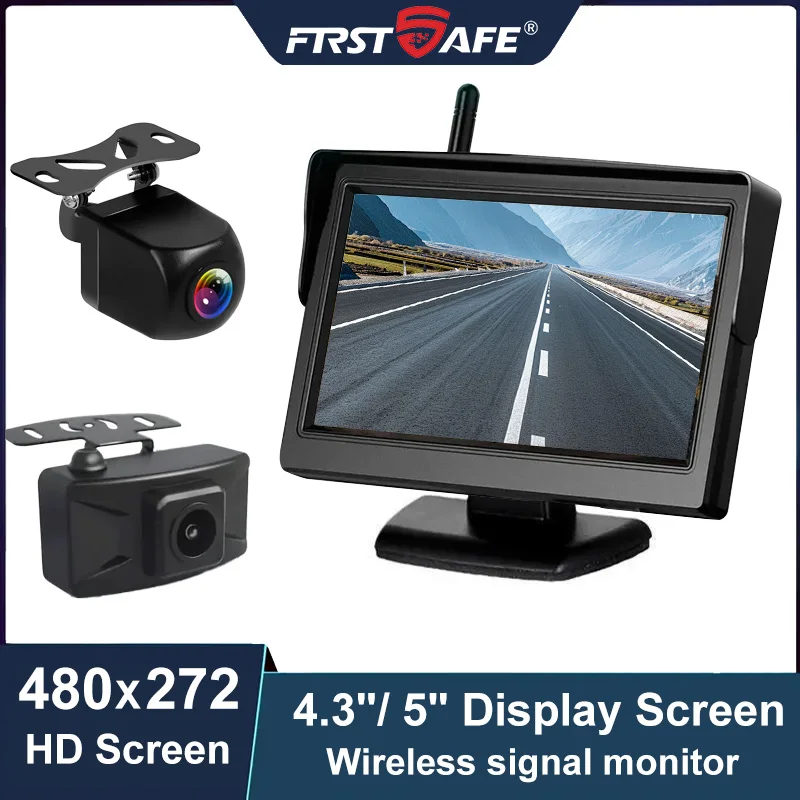 

Wireless Backup Camera System, 4.3"/5" HD LCD Monitor for Bus Truck, DC 12V/24V, Parking Assistant Reversing Kit