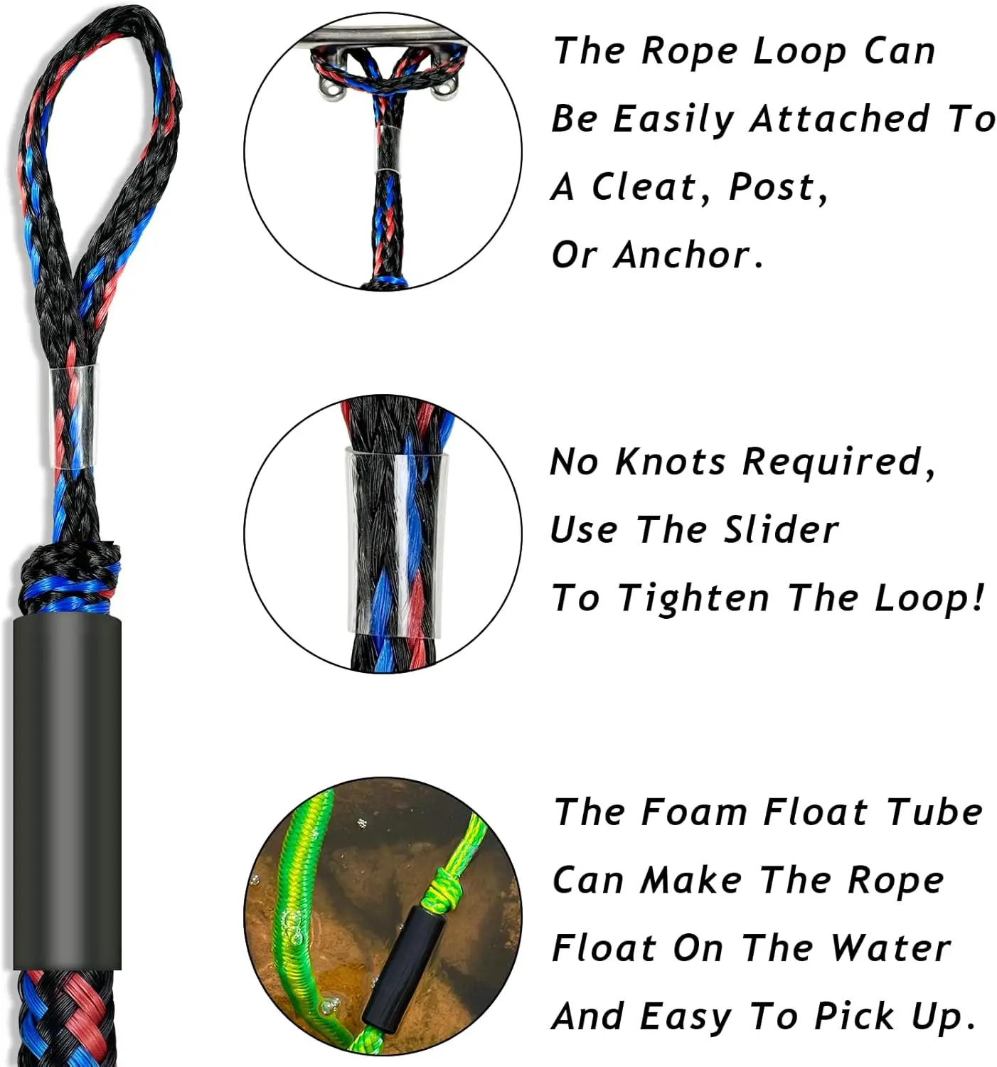 2pcs Marine Bounce Rope Elastic Mooring Line with M8 Metal Buckle Boat Mooring Rope Stretch Surf Rope Boat Mooring Accessories view 3