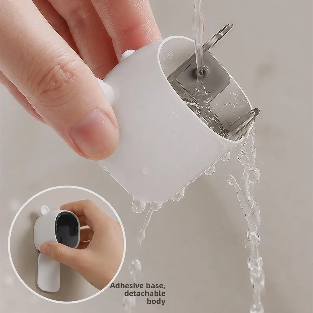 Durable Dustproof Toothbrush Holder Flip-top Wall Mounted Electric Toothbrush Storage Rack Toothbrush Rack