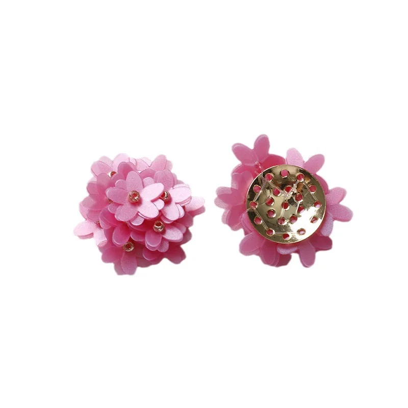 2pcs Laser Illusion Flower Glitter Flower Cluster DIY Handmade Weaving Beaded Hair Clips Hair Accessories