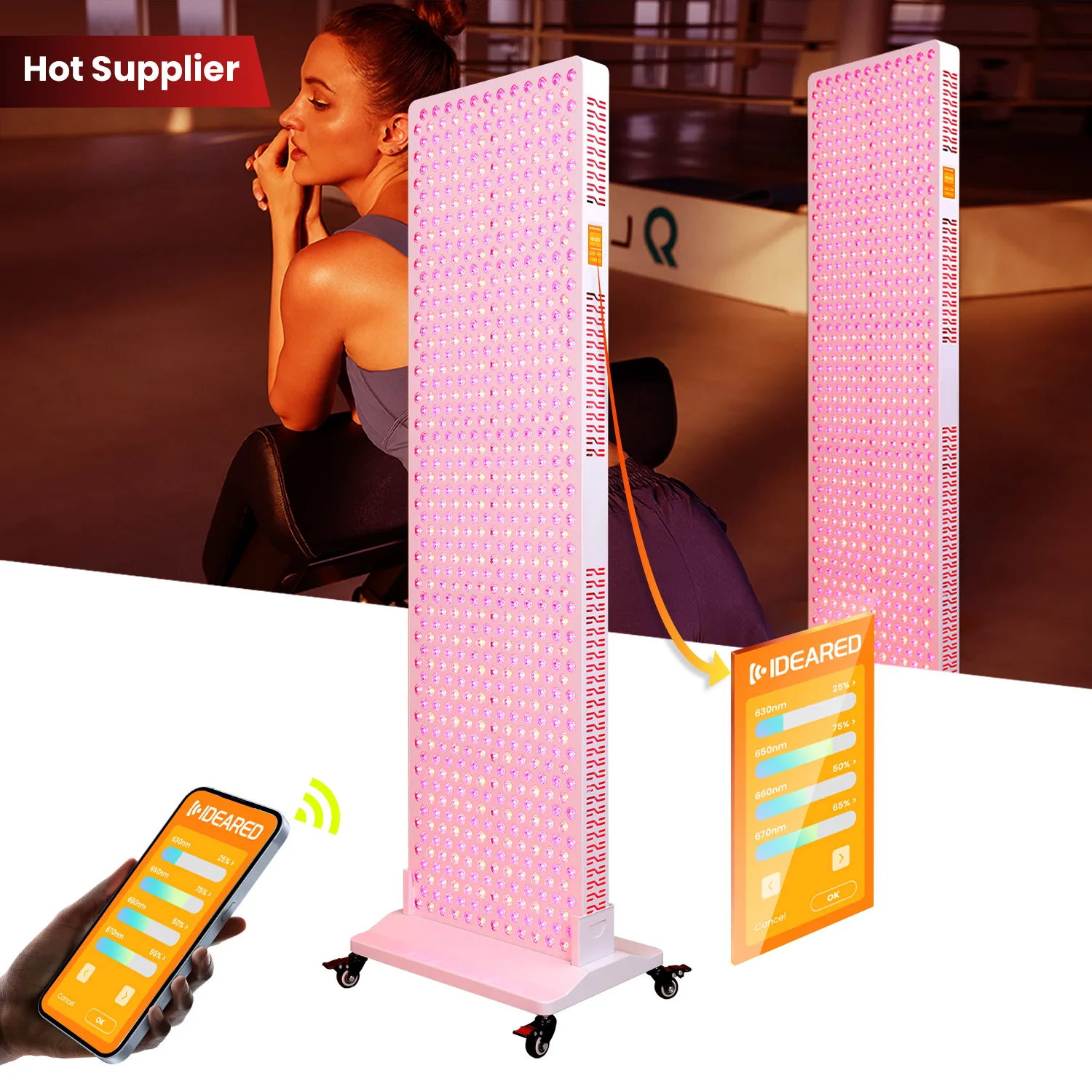 APP 8 Wavelengths Individual Dimming Pulse Salon Sauna Use Full Body Infrared Device PDT Led Red Light Therapy Pane MDL TGA