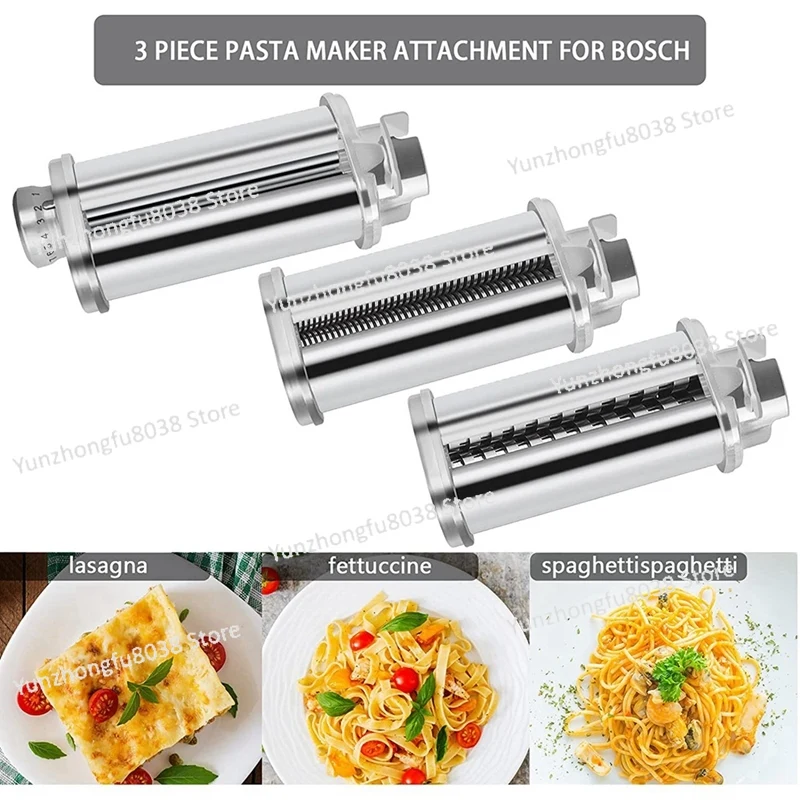 

New Pasta Roller Attachment for Bosch Kitchen Mixer, Pasta Sheet Roller, Spaghetti & Fettuccine Cutter Maker Accessories B