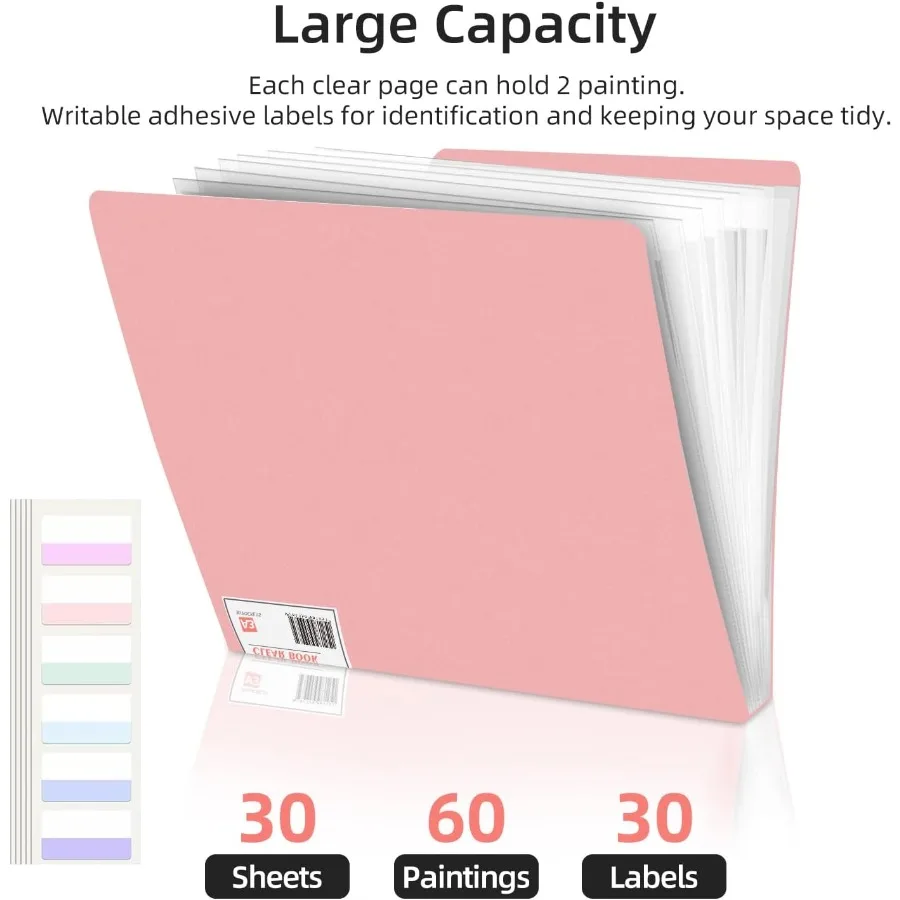 A3 Diamond Painting Storage Book 60 Views Art Portfolio Presentations Folder with 30 Pages Protectors for Creative Craft Projec