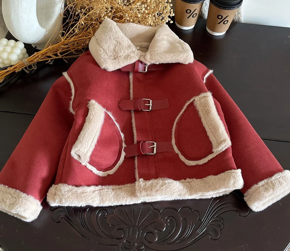 

Girls Warm Coats Winter 2024 Children Thick Velvet Jackets For Baby Girl Clothes Outerwear Tops Kids Outfits Costume Outdoors 7Y