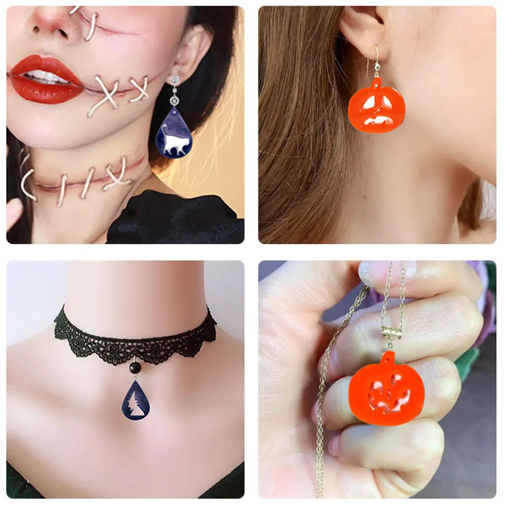 

Halloween Jewelry Making Molds Pumpkin Glue Mold Silicone Casting Supplies Necklace Earring Pendant Diy Kits Accessories