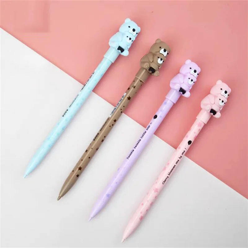 40 pcs/lot Creative Bear Mechanical Pencil Cute Automatic Pens Kids Gift School Office Writing Supplies Stationery Wholesale