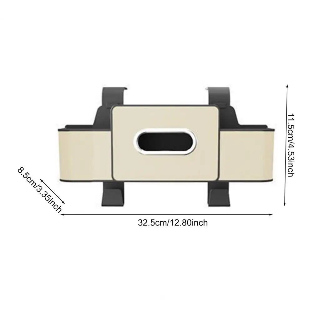 3-in-1 Car Backseat Organizer Multifunctional Back Seat Storage Box With 2 Cup Holders Tissue Box And Hooks For Holding Phones