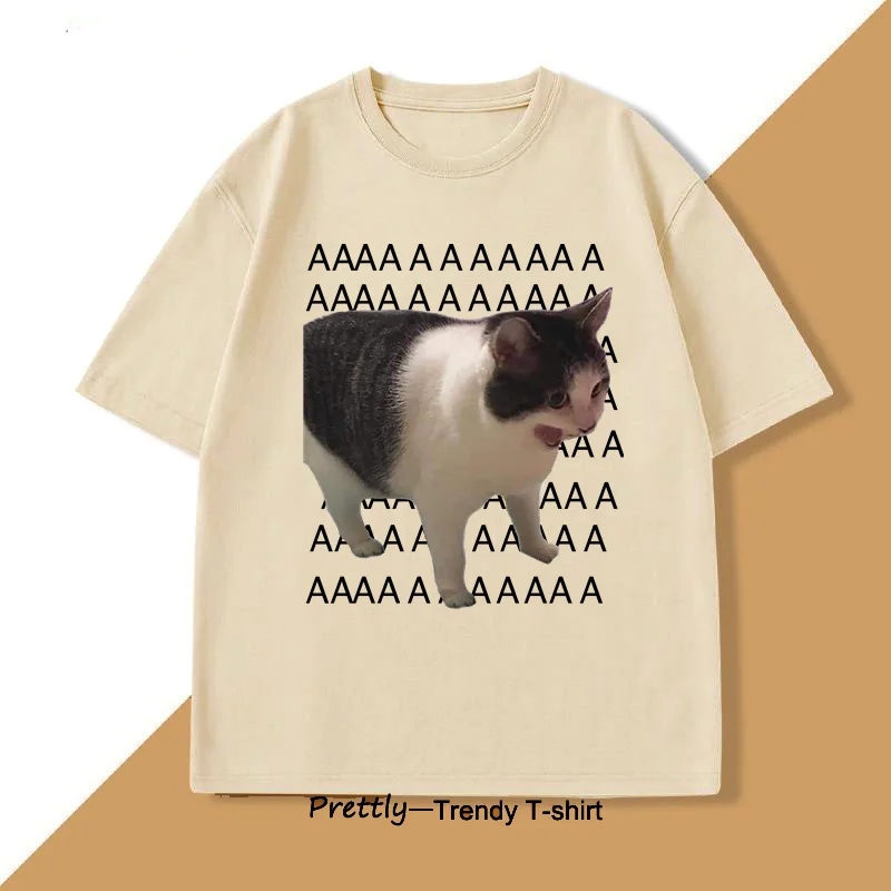 Прикольная футболка с изображением плачущего кота, для мужчин и женщин