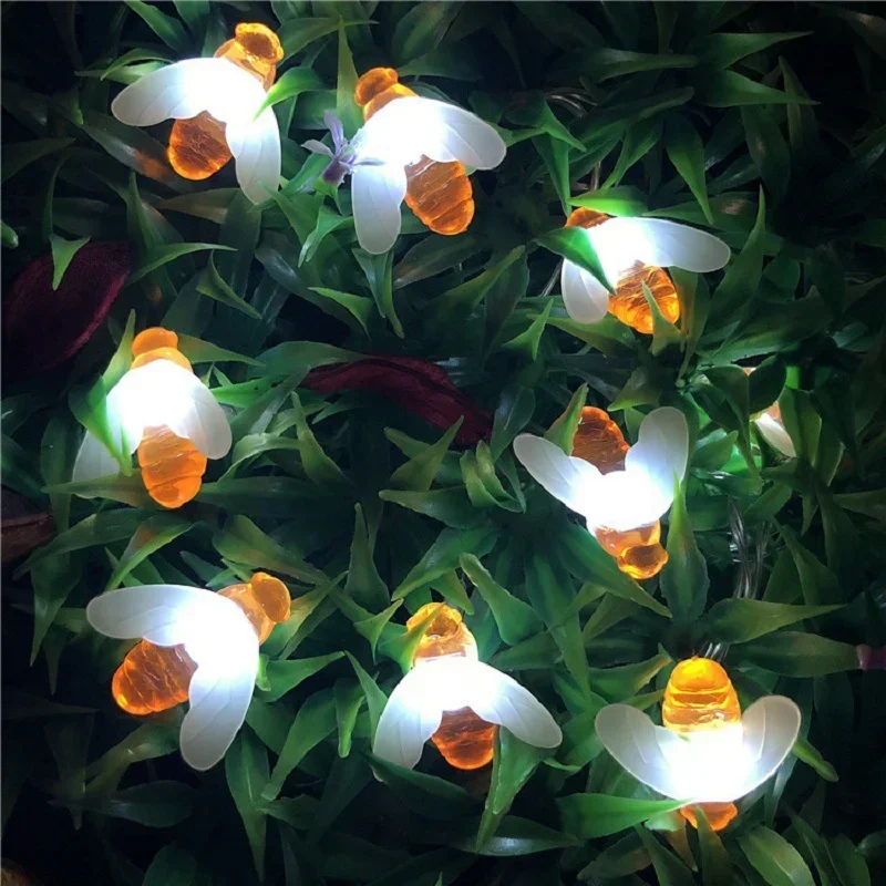 

Holiday Christmas Decoration 2025 Fairy LED Honey Bee String Lights Outdoor Solar Lamp Home Garden Summer Wedding Camping Party