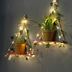 Prateleira de madeira com folha pendurada decoração led prateleira decoração estética do quarto prateleiras flutuantes expositor de parede para sala de estar 12 principais vendas tronco madeira decorativo - №9