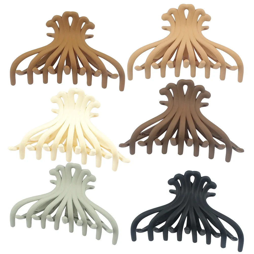 

6 Pcs Bathing Hair Clips for Thick Hair Large Claw Smooth Plastic Durable Styling Accessories Wedding Bun Scrunchies