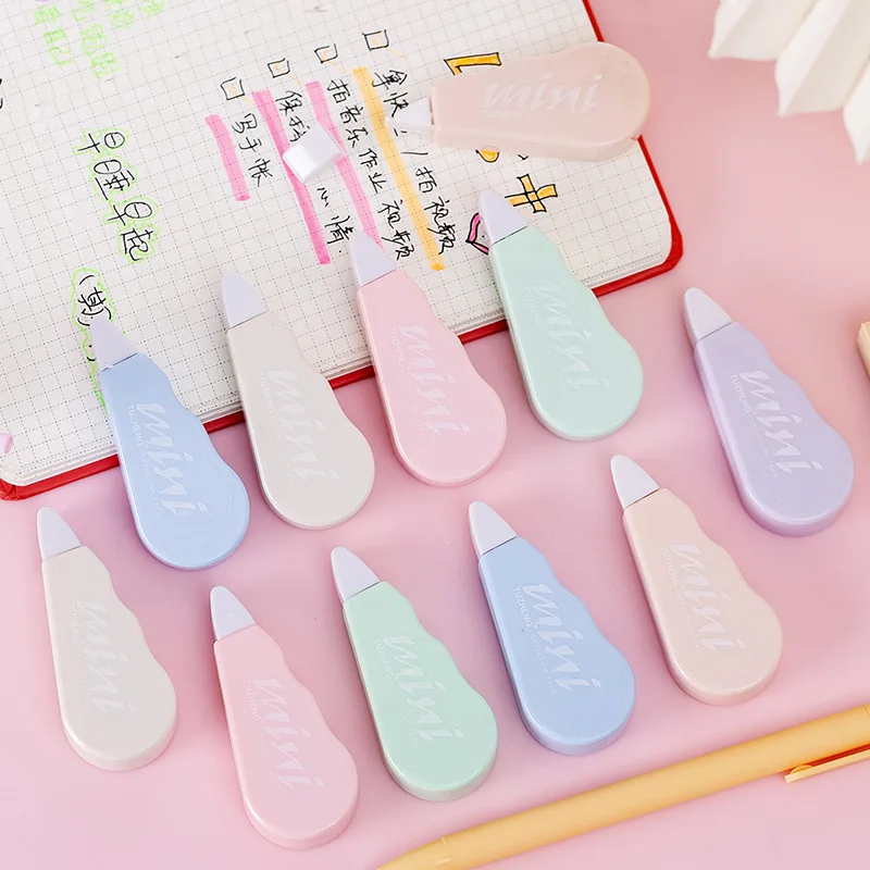 6pcs Morandi Color Correction Tapes Kawaii White Out Correction Band Writing Correction Tools Korean Stationery Office Supplies