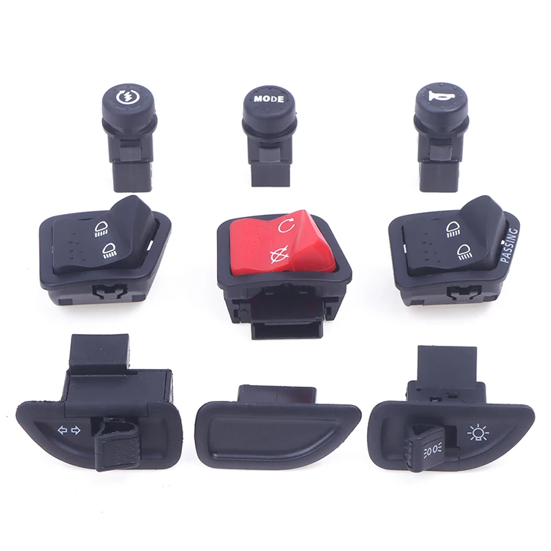 مفاتيح تشغيل كهربائية للدراجات النارية ، شعاع عالي ومنخفض ، إشارة انعطاف ، مجموعة أزرار ، جودة عالية ، أسود وأحمر ، 1: 1000 #1