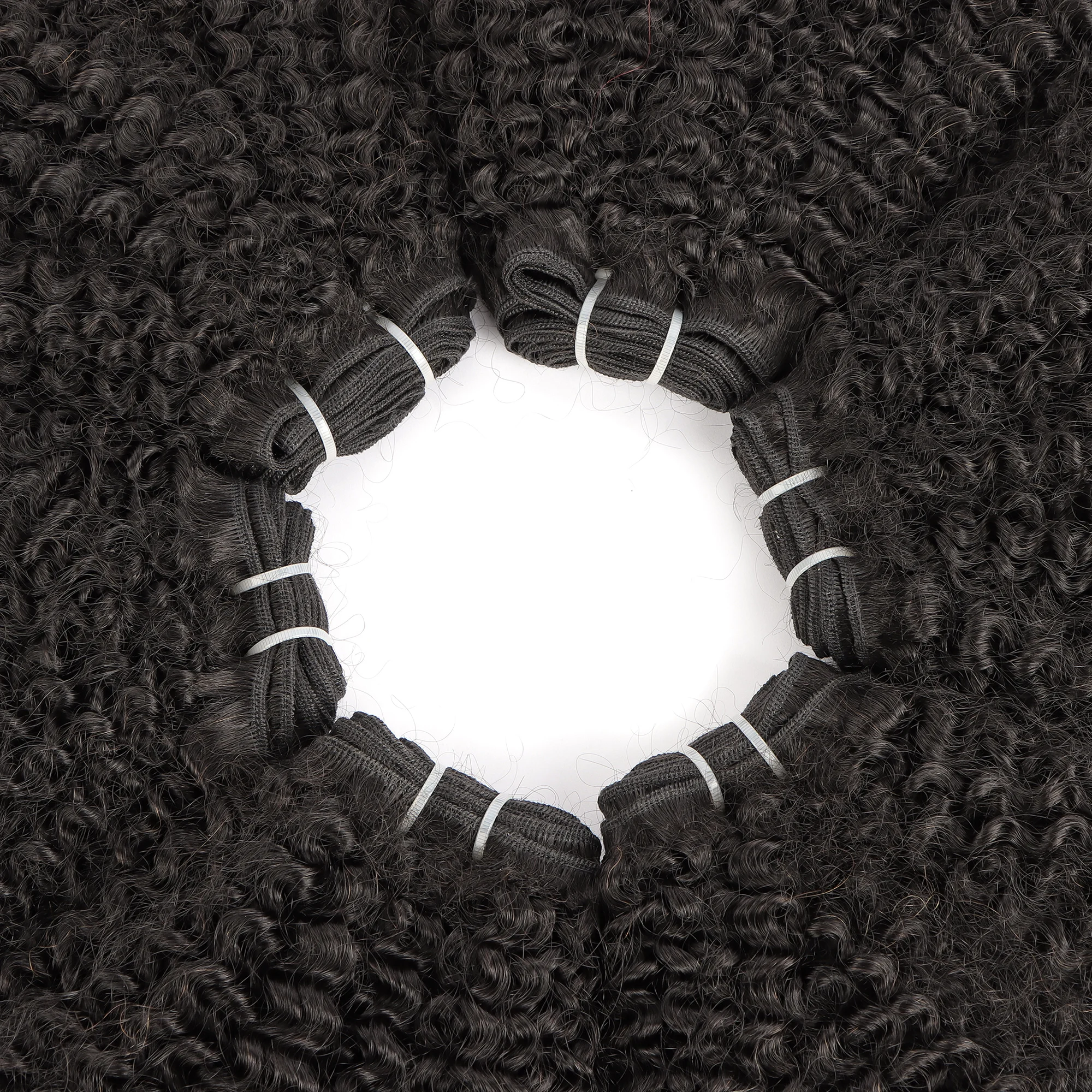 Orientfashion 4C Weft Virgin Remy Human Hair Bundles 4C Smallest Tight Curly Weave Weft Mongolian Curly Hair Weaving for woman