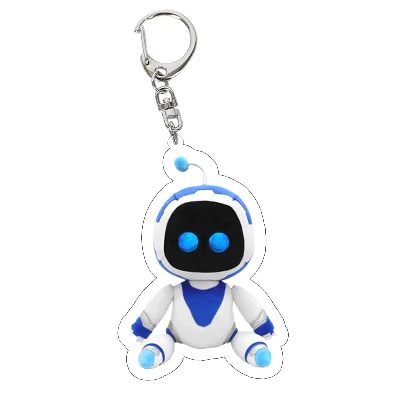 Cute Popular Game Cartoon Astro Bot Keychain for Women Key Chain Ring Keyrings Jewelry Planet Space Gaming Gamer Friend Fan Gift