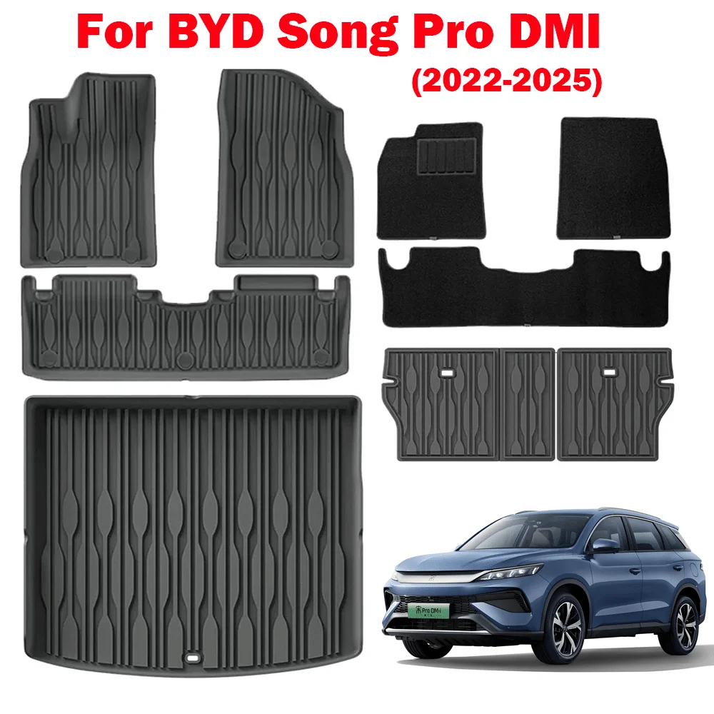 

TPE Car Floor Mats for BYD Song Pro Dmi 2024 2025 Cargo Liners Waterproof Non-Slip Seat Back Protector Trunk Mats Car Carpet