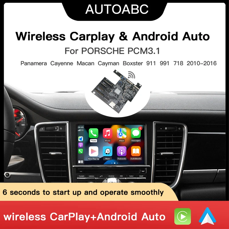 Drahtloses CarPlay und Android Auto für Porsche Panamera Cayenne Macan Cayma 911/918 PCM 3.1, Mirror