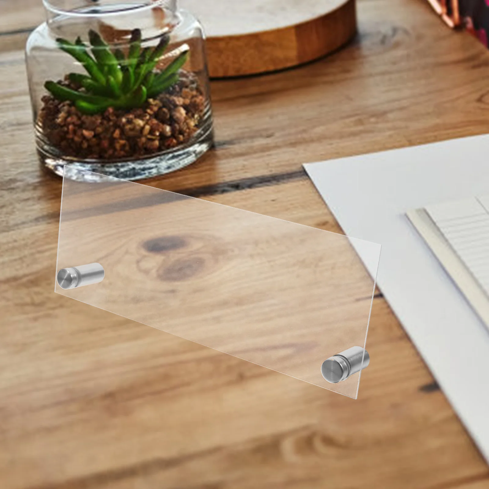 Plaque signalétique de bureau en acrylique, vierge transparente pour plaques signalétiques de bureau, étiquette nominative de bureau, fournitures de bureau, plaque signalétique transparente pour
