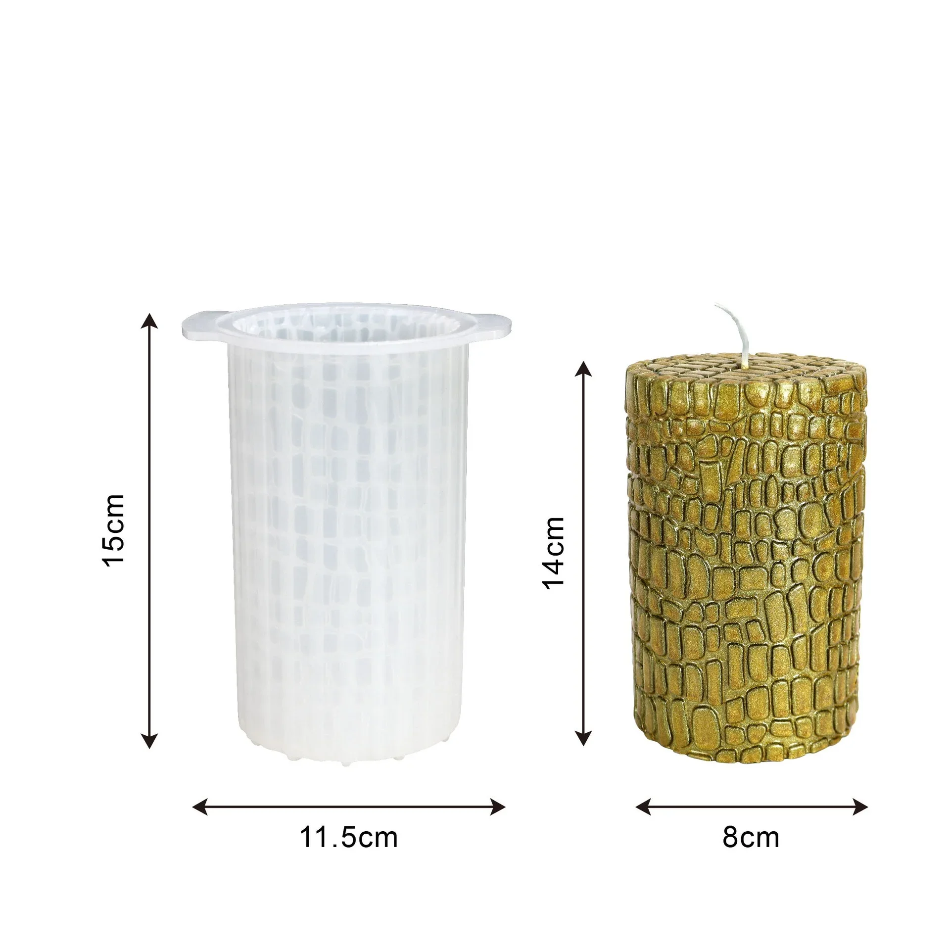 Fish skin texture cylindrical silicone candle mold LED lighting dual-purpose low flame retardant silicone candle mold Home Decor