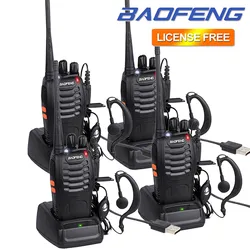 2-4 PCS Baofeng BF-888S UHF Walkie Talkie Long Range VOX Two Way Radio + Earpiece (Optional Speaker Mic & Cable)