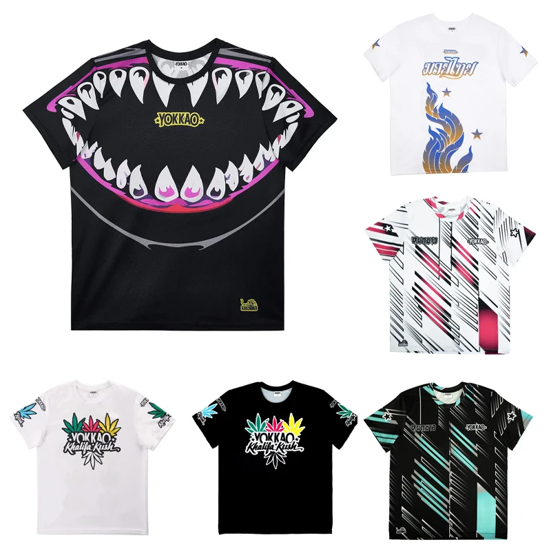 Summer New YOKKAO Muay Thai T-shirt Men's and Women's Training Clothes Outdoor Sports Fitness Fashion Breathable Large Size Top