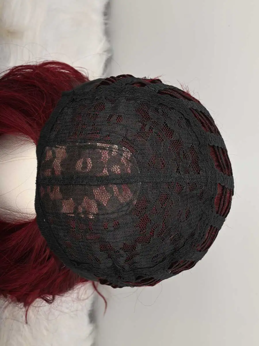 Burgundy Wig With Bangs For Women Long Burgundy Wavy Wigs Dark Red Wigs Natural Looking Heat Resistant Synthetic Wig For Daily Party Use image 5