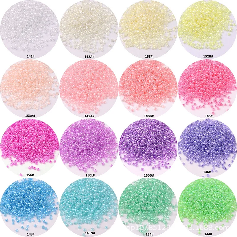 2/3/4 mm cream glass rice beads DIY jewelry accessories, handmade beaded cross stitch material spot wholesale multicolor beads