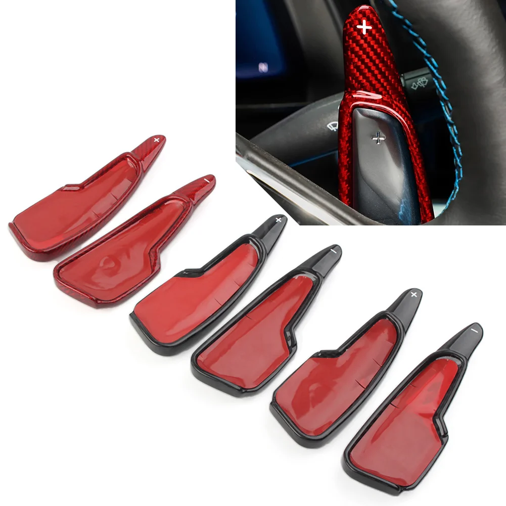 

1 Pair Real Carbon Fiber Car Steering Wheel Shift Paddle Extension Shifter For Chevrolet Corvette C8 2020 2021 2022