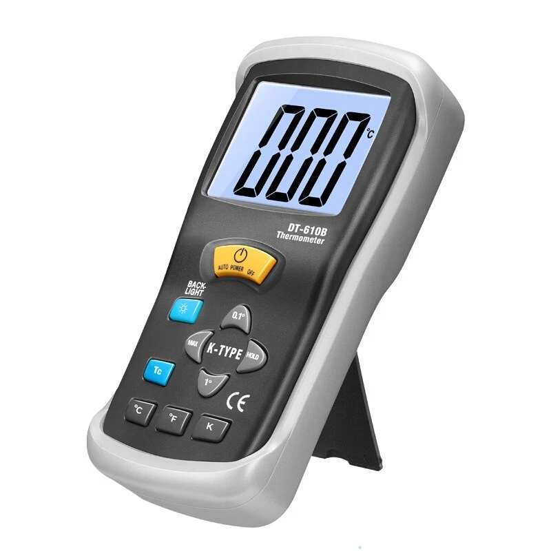 

DT‑610B High Accuracy High Temperature Thermocouple Thermometer -50~300℃ Electronic Probe Digital Handheld Portable Meter