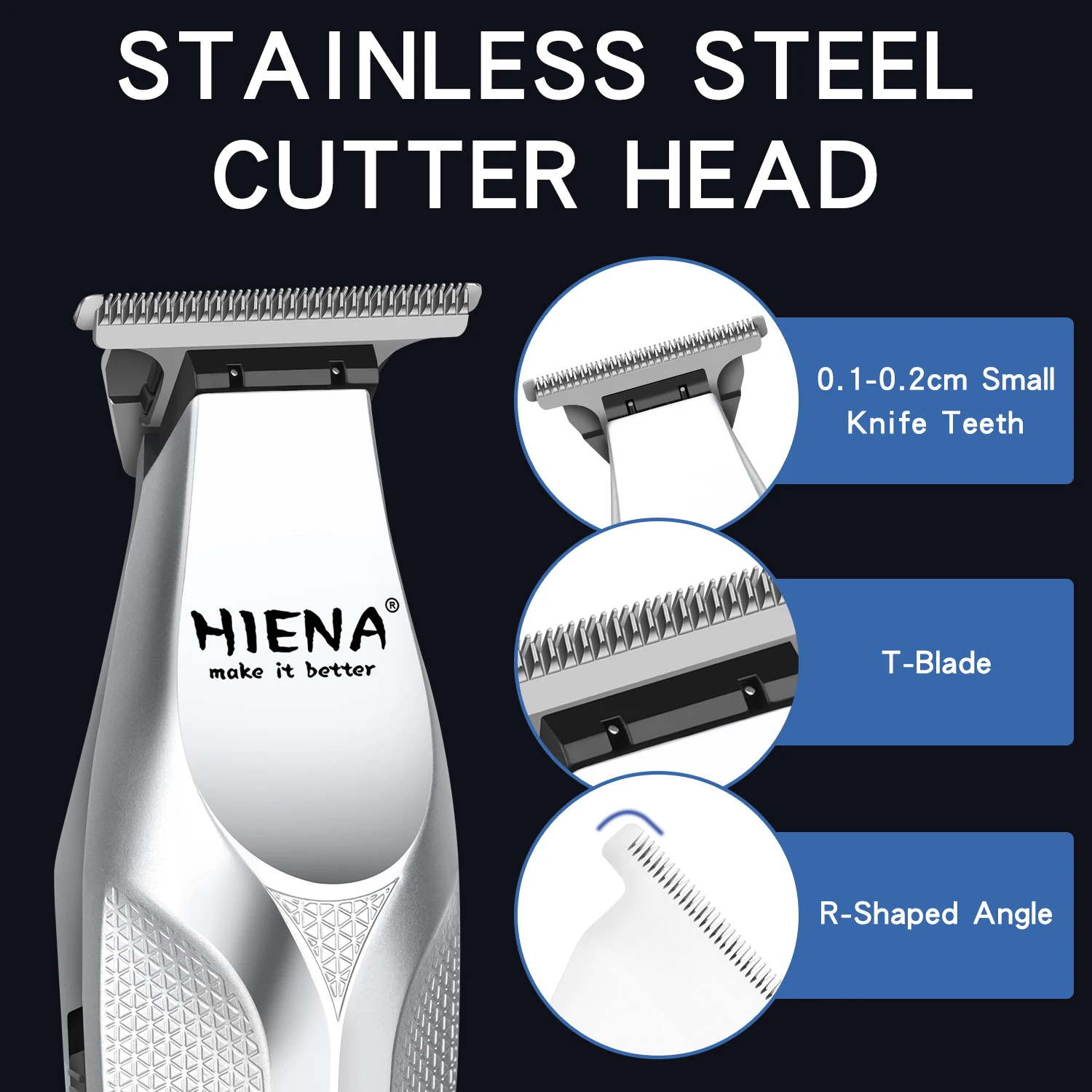 Hair clipper Silver Professional Haircutter Two-Piece Set Rechargeable High-End Generator Power Cutter Fader Razor Trimmer