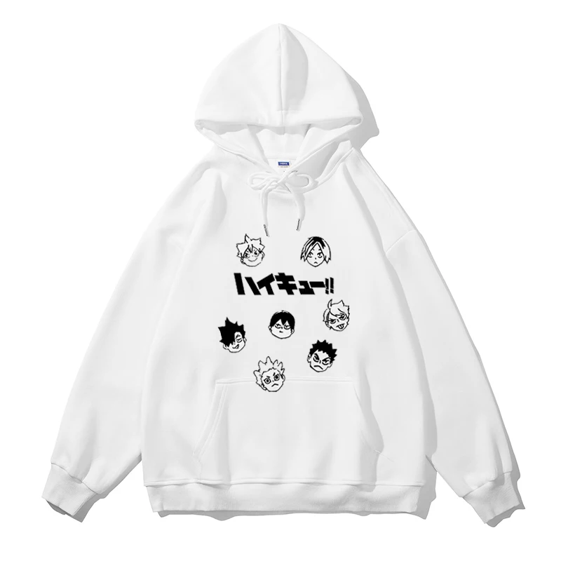 

Anime Volleyball Boyhood ind Autumn Winter Hoodie Loose Fit Youthful Energy Sle Bla Iron Lang Single Claw Wear