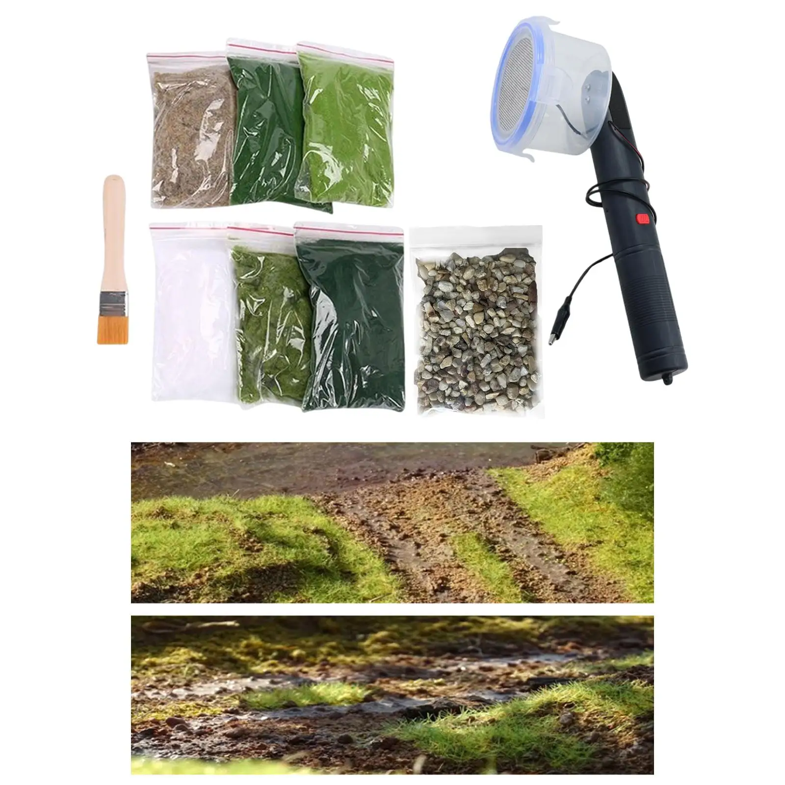 Statische gras massaal applicator statische massaal voor lay-out DIY landschap spoorweg terrein DIY project miniatuur scènemodel