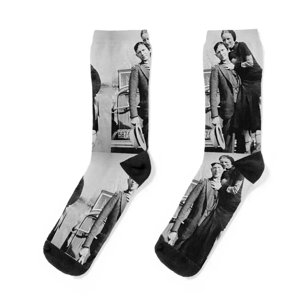 

Bonnie & Clyde - Famous Couples Socks colored crazy essential professional running Women's Socks Men's